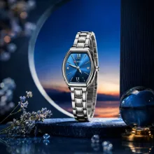 CURREN Women’s Silver Blue Bracelet Quartz Watch - View 3